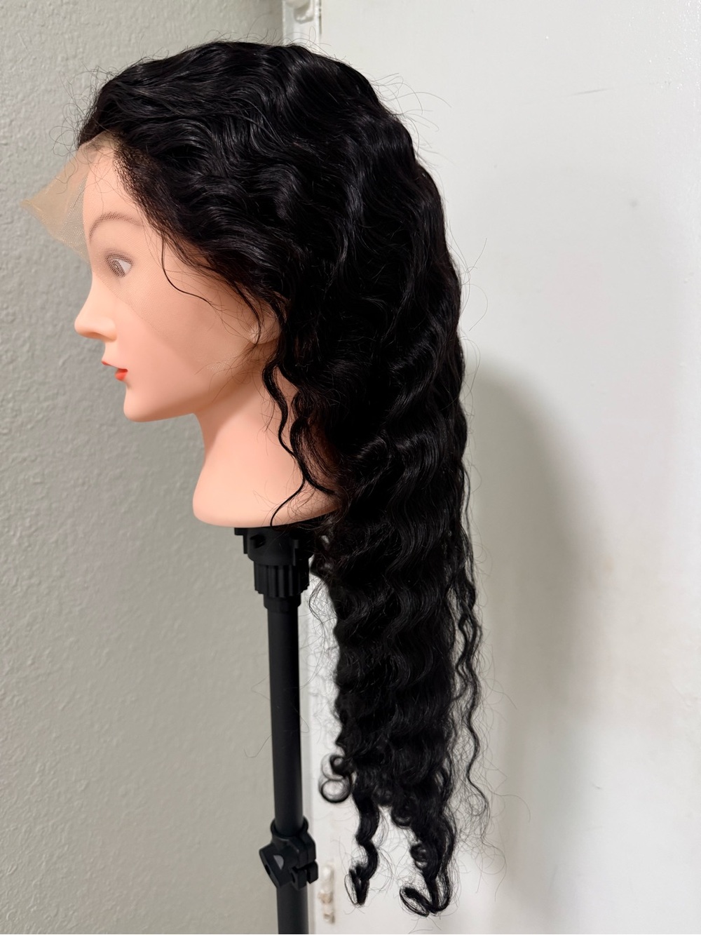 13x4 Black Deep Wave Lace Front Wig - 26 inche he lace frontal wig